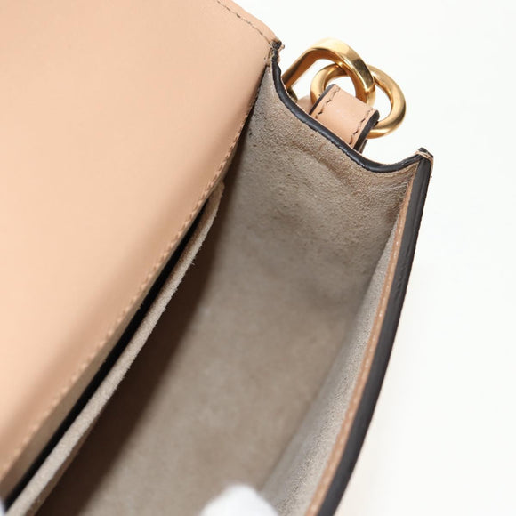 Chloe Nile Hand Bag Enamel 2way Beige Gold Auth 158874V
