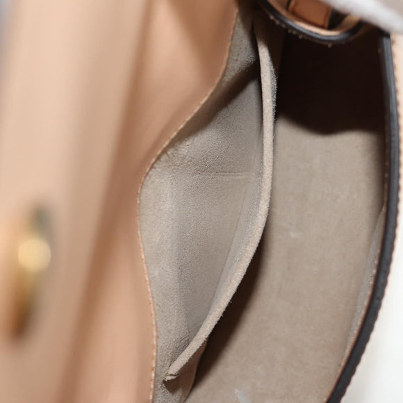 Chloe Nile Hand Bag Enamel 2way Beige Gold Auth 158874V