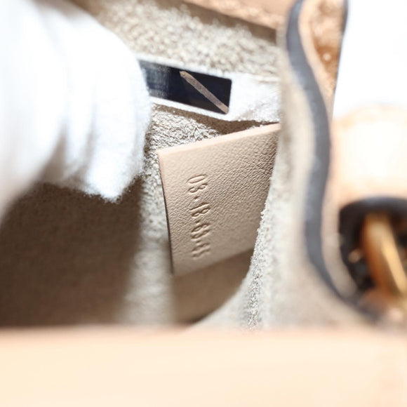 Chloe Nile Hand Bag Enamel 2way Beige Gold Auth 158874V