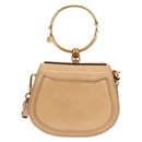 Chloe Nile Hand Bag Enamel 2way Beige Gold Auth 158874V-2