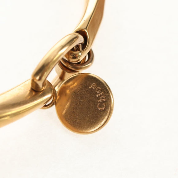 Chloe Nile Hand Bag Enamel 2way Beige Gold Auth 158874V