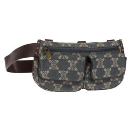 CELINE Paris Macadam Canvas Waist bag Blue Auth 158875V