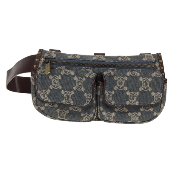CELINE Paris Macadam Canvas Waist bag Blue Auth 158875V