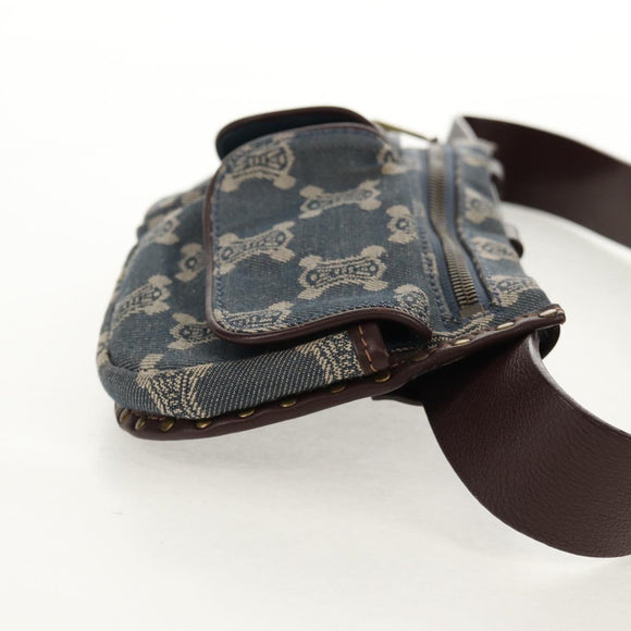 CELINE Paris Macadam Canvas Waist bag Blue Auth 158875V