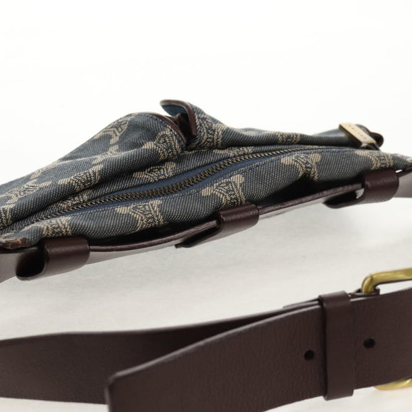 CELINE Paris Macadam Canvas Waist bag Blue Auth 158875V