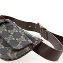 CELINE Paris Macadam Canvas Waist bag Blue Auth 158875V-9