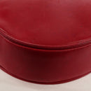 CHANEL Chain Shoulder Bag Lamb Skin Red Gold CC Auth 158878V-17