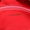 CHANEL Chain Shoulder Bag Lamb Skin Red Gold CC Auth 158878V-19