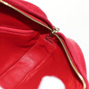 CHANEL Chain Shoulder Bag Lamb Skin Red Gold CC Auth 158878V-20