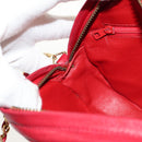 CHANEL Chain Shoulder Bag Lamb Skin Red Gold CC Auth 158878V-21