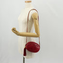 CHANEL Chain Shoulder Bag Lamb Skin Red Gold CC Auth 158878V-24