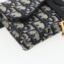 Christian Dior Trotter Canvas Saddle Waist bag Navy Gold Auth 158879SAM-11