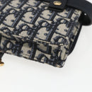 Christian Dior Trotter Canvas Saddle Waist bag Navy Gold Auth 158879SAM-12