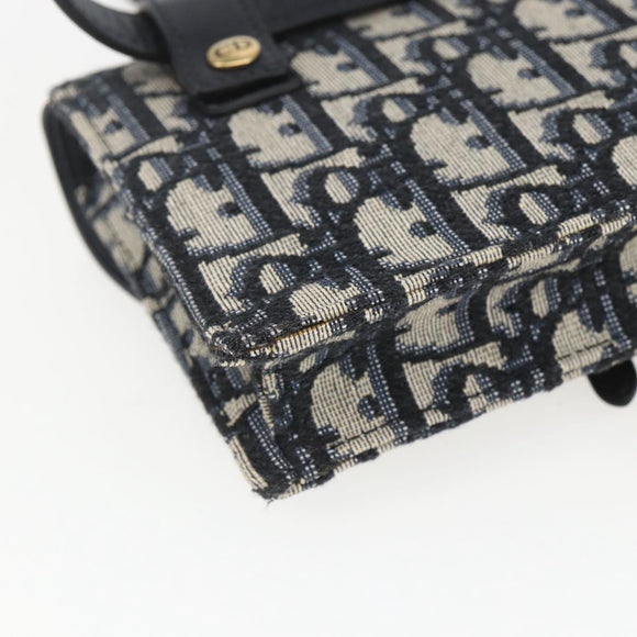 Christian Dior Trotter Canvas Saddle Waist bag Navy Gold Auth 158879SAM