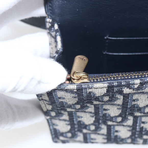 Christian Dior Trotter Canvas Saddle Waist bag Navy Gold Auth 158879SAM