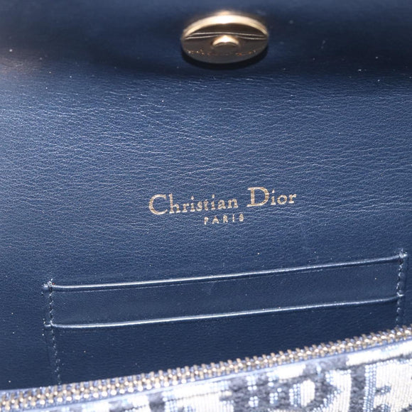 Christian Dior Trotter Canvas Saddle Waist bag Navy Gold Auth 158879SAM