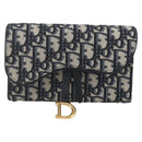 Christian Dior Trotter Canvas Saddle Waist bag Navy Gold Auth 158879SAM-2