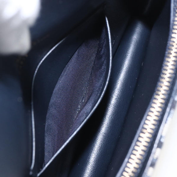 Christian Dior Trotter Canvas Saddle Waist bag Navy Gold Auth 158879SAM