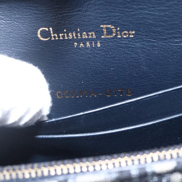 Christian Dior Trotter Canvas Saddle Waist bag Navy Gold Auth 158879SAM