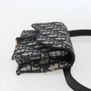 Christian Dior Trotter Canvas Saddle Waist bag Navy Gold Auth 158879SAM-5