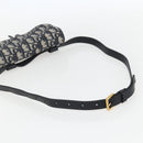 Christian Dior Trotter Canvas Saddle Waist bag Navy Gold Auth 158879SAM-7