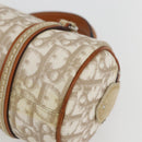 Christian Dior Trotter Canvas Romantic Hand Bag PVC Beige Silver Auth 158880V-10