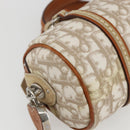 Christian Dior Trotter Canvas Romantic Hand Bag PVC Beige Silver Auth 158880V-11