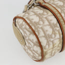Christian Dior Trotter Canvas Romantic Hand Bag PVC Beige Silver Auth 158880V-13