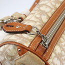 Christian Dior Trotter Canvas Romantic Hand Bag PVC Beige Silver Auth 158880V-16