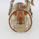 Christian Dior Trotter Canvas Romantic Hand Bag PVC Beige Silver Auth 158880V-4