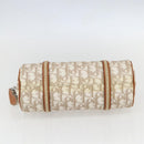 Christian Dior Trotter Canvas Romantic Hand Bag PVC Beige Silver Auth 158880V-9
