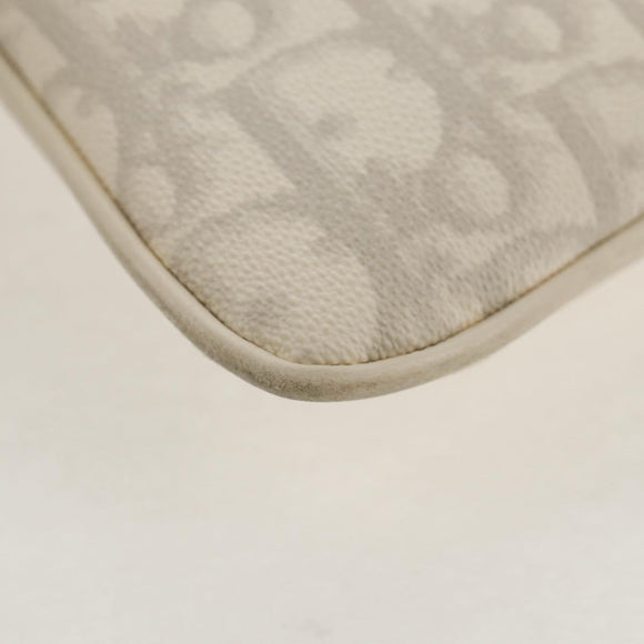 Christian Dior Trotter Romantic Shoulder Bag PVC White Silver Auth 158881V