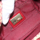 FENDI Zucchino Canvas Mamma Baguette Hand Bag Red Gold Auth 158883V-15