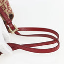 FENDI Zucchino Canvas Mamma Baguette Hand Bag Red Gold Auth 158883V-7