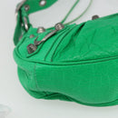 BALENCIAGA Luca Goal XS Shoulder Bag Leather Green Silver 671309 Auth 158884SAM-11