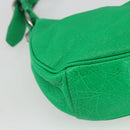 BALENCIAGA Luca Goal XS Shoulder Bag Leather Green Silver 671309 Auth 158884SAM-13