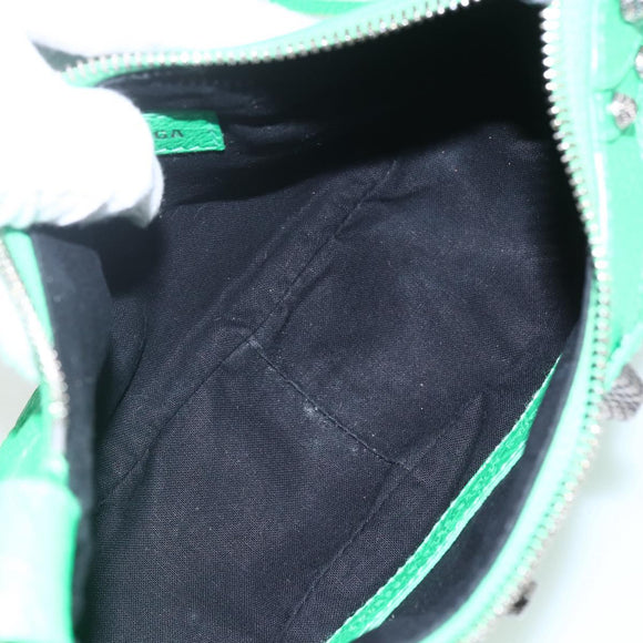 BALENCIAGA Luca Goal XS Shoulder Bag Leather Green Silver 671309 Auth 158884SAM