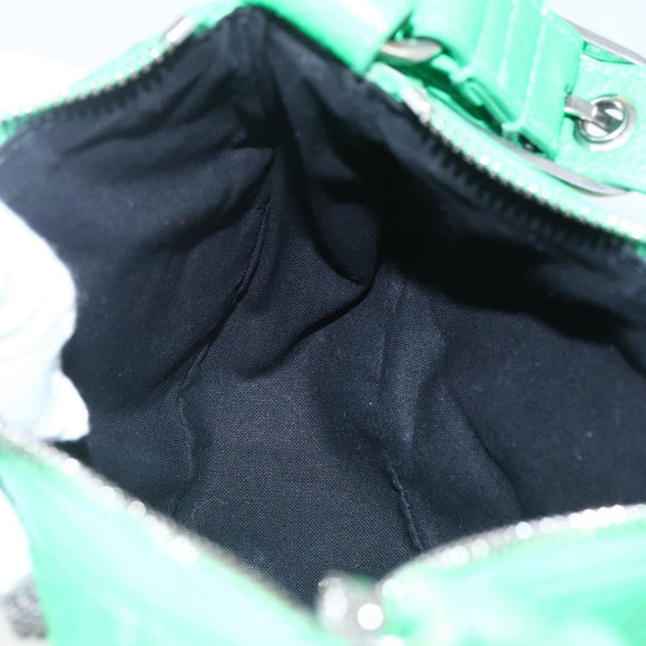 BALENCIAGA Luca Goal XS Shoulder Bag Leather Green Silver 671309 Auth 158884SAM