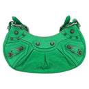 BALENCIAGA Luca Goal XS Shoulder Bag Leather Green Silver 671309 Auth 158884SAM-2