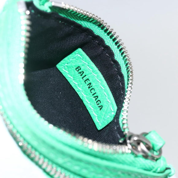 BALENCIAGA Luca Goal XS Shoulder Bag Leather Green Silver 671309 Auth 158884SAM