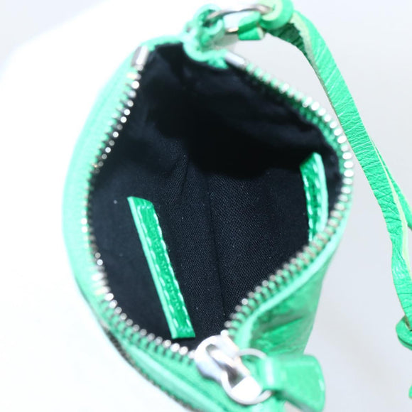 BALENCIAGA Luca Goal XS Shoulder Bag Leather Green Silver 671309 Auth 158884SAM