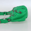 BALENCIAGA Luca Goal XS Shoulder Bag Leather Green Silver 671309 Auth 158884SAM-4