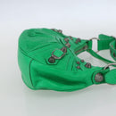 BALENCIAGA Luca Goal XS Shoulder Bag Leather Green Silver 671309 Auth 158884SAM-5