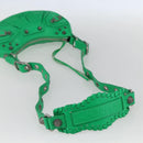 BALENCIAGA Luca Goal XS Shoulder Bag Leather Green Silver 671309 Auth 158884SAM-7