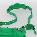 BALENCIAGA Luca Goal XS Shoulder Bag Leather Green Silver 671309 Auth 158884SAM-8