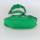 BALENCIAGA Luca Goal XS Shoulder Bag Leather Green Silver 671309 Auth 158884SAM-9