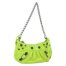 BALENCIAGA Luca Goal Mini Bag Leather Green Silver 695814 Auth 158885SAM-1