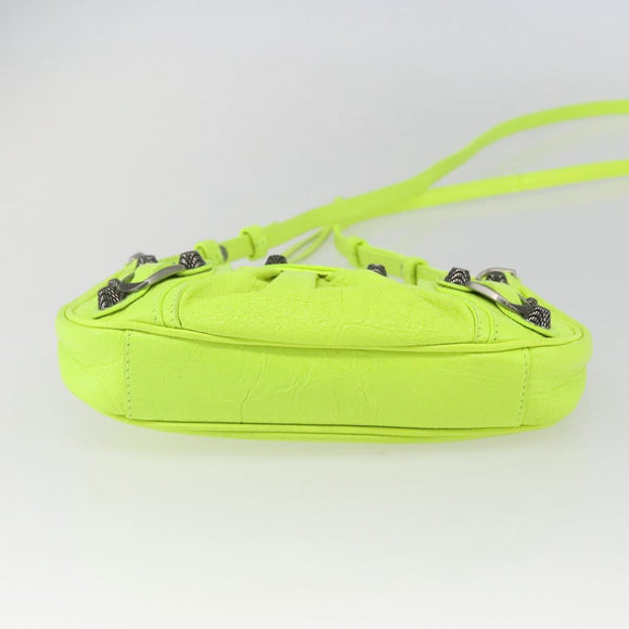 BALENCIAGA Luca Goal Mini Bag Leather Green Silver 695814 Auth 158885SAM