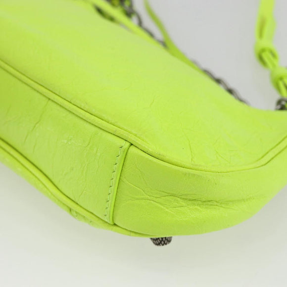 BALENCIAGA Luca Goal Mini Bag Leather Green Silver 695814 Auth 158885SAM