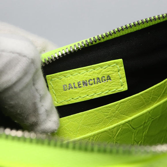 BALENCIAGA Luca Goal Mini Bag Leather Green Silver 695814 Auth 158885SAM